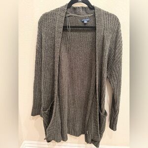 American Eagle Outfitters Heather Gray Knit Cardigan